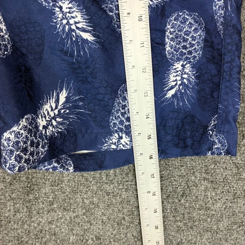 Crown & Ivy Mens Blue Pineapple Print Swim Trunks Board Shorts Small